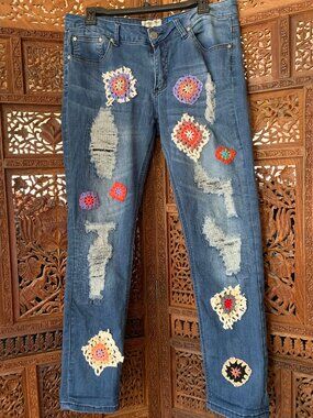 Upcycle Artsy Jeans, Size 11